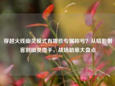 穿越火线幽灵模式有哪些专属称号？从暗影刺客到幽灵猎手，战场勋章大盘点