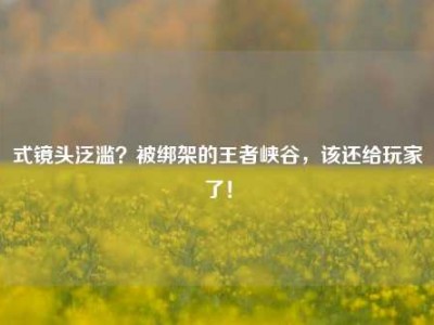 式镜头泛滥？被绑架的王者峡谷，该还给玩家了！