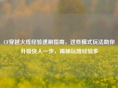 CF穿越火线经验速刷指南，这些模式玩法助你升级快人一步，揭秘玩啥经验多