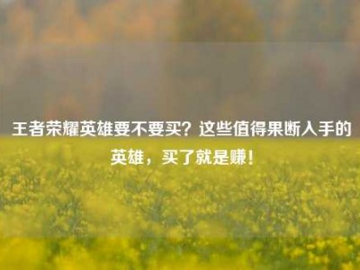 王者荣耀英雄要不要买？这些值得果断入手的英雄，买了就是赚！