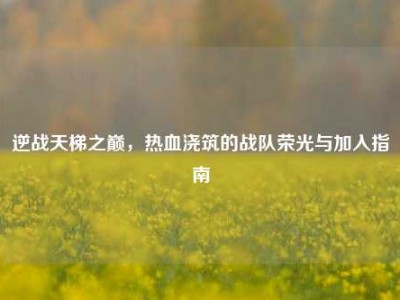 逆战天梯之巅，热血浇筑的战队荣光与加入指南