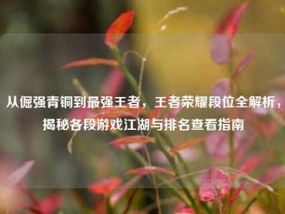 从倔强青铜到最强王者，王者荣耀段位全解析，揭秘各段游戏江湖与排名查看指南