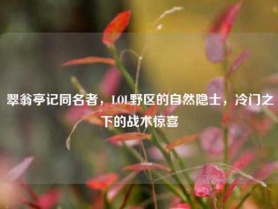 翠翁亭记同名者，LOL野区的自然隐士，冷门之下的战术惊喜