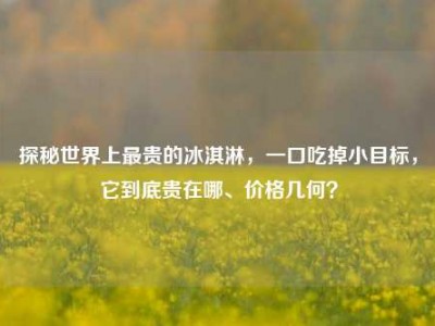 探秘世界上最贵的冰淇淋，一口吃掉小目标，它到底贵在哪、价格几何？