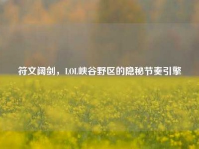 符文阔剑，LOL峡谷野区的隐秘节奏引擎