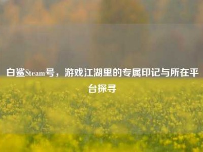 白鲨Steam号，游戏江湖里的专属印记与所在平台探寻