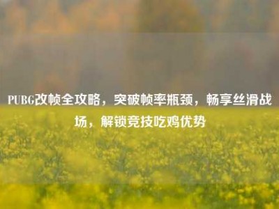 PUBG改帧全攻略，突破帧率瓶颈，畅享丝滑战场，解锁竞技吃鸡优势