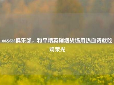 66&686俱乐部，和平精英硝烟战场用热血铸就吃鸡荣光