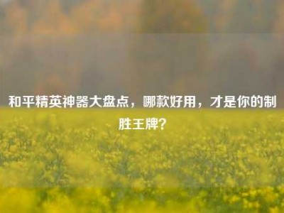 和平精英神器大盘点，哪款好用，才是你的制胜王牌？