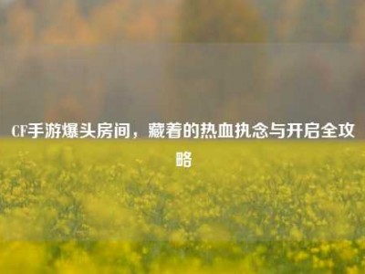 CF手游爆头房间，藏着的热血执念与开启全攻略
