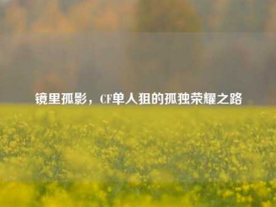 镜里孤影，CF单人狙的孤独荣耀之路