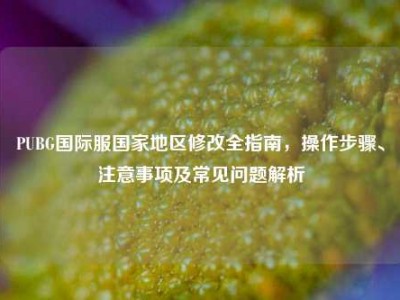 PUBG国际服国家地区修改全指南，操作步骤、注意事项及常见问题解析
