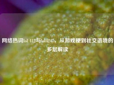 网络热词lol 412与lol4247，从游戏梗到社交语境的多层解读