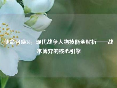 使命召唤16，现代战争人物技能全解析——战术博弈的核心引擎
