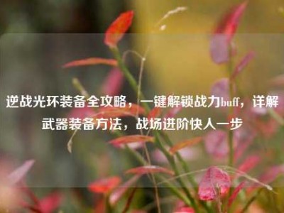 逆战光环装备全攻略，一键解锁战力buff，详解武器装备方法，战场进阶快人一步