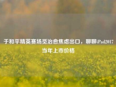 于和平精英赛场觅治愈焦虑出口，聊聊iPad2017当年上市价格