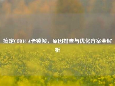 搞定COD16 A卡锁帧，原因排查与优化方案全解析