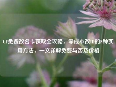 CF免费改名卡获取全攻略，零成本改ID的N种实用方法，一文详解免费与否及价格