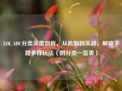 LOL ADC分类深度剖析，从机制到实战，解锁下路多样玩法（附分类一览表）