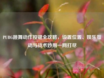 PUBG跳舞动作按键全攻略，设置位置、娱乐互动与战术妙用一网打尽