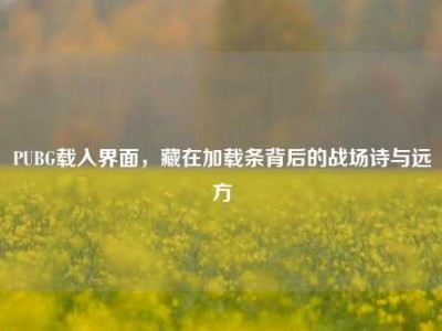PUBG载入界面，藏在加载条背后的战场诗与远方