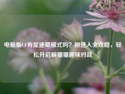 电脑版CF有捉迷藏模式吗？附进入全攻略，轻松开启躲猫猫趣味对战