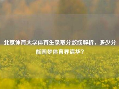 北京体育大学体育生录取分数线解析，多少分能圆梦体育界清华？