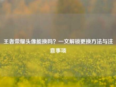 王者荣耀头像能换吗？一文解锁更换方法与注意事项