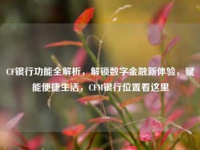 CF银行功能全解析，解锁数字金融新体验，赋能便捷生活，CFM银行位置看这里