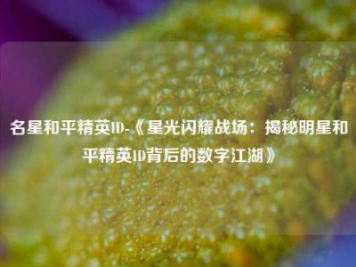 名星和平精英ID-《星光闪耀战场：揭秘明星和平精英ID背后的数字江湖》