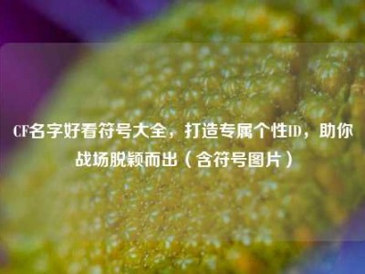 CF名字好看符号大全，打造专属个性ID，助你战场脱颖而出（含符号图片）