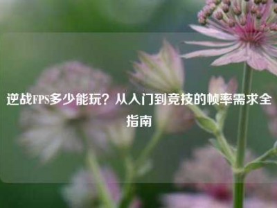 逆战FPS多少能玩？从入门到竞技的帧率需求全指南