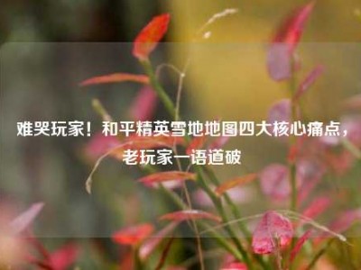 难哭玩家！和平精英雪地地图四大核心痛点，老玩家一语道破