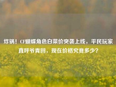 炸锅！CF蝴蝶角色白菜价突袭上线，平民玩家直呼爷青回，现在价格究竟多少？