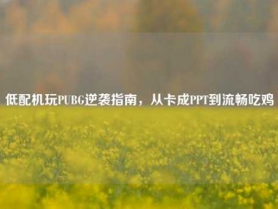 低配机玩PUBG逆袭指南，从卡成PPT到流畅吃鸡