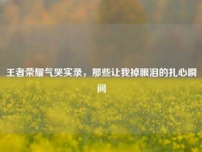 王者荣耀气哭实录，那些让我掉眼泪的扎心瞬间
