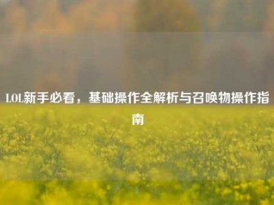 LOL新手必看，基础操作全解析与召唤物操作指南