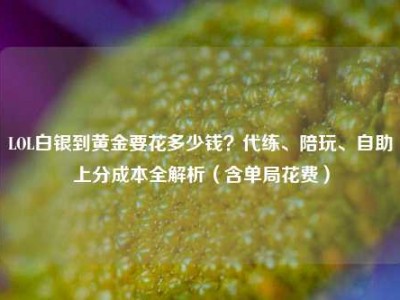 LOL白银到黄金要花多少钱？代练、陪玩、自助上分成本全解析（含单局花费）