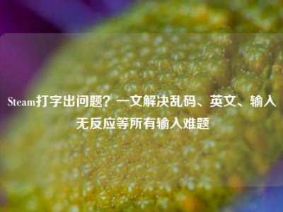 Steam打字出问题？一文解决乱码、英文、输入无反应等所有输入难题