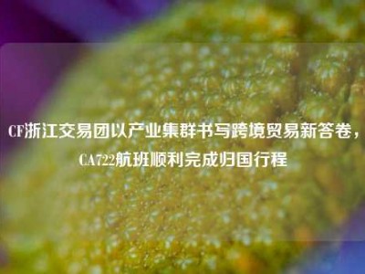 CF浙江交易团以产业集群书写跨境贸易新答卷，CA722航班顺利完成归国行程