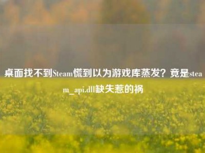 桌面找不到Steam慌到以为游戏库蒸发？竟是steam_api.dll缺失惹的祸
