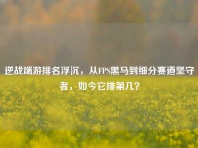 逆战端游排名浮沉，从FPS黑马到细分赛道坚守者，如今它排第几？