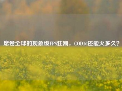 席卷全球的现象级FPS狂潮，COD16还能火多久？