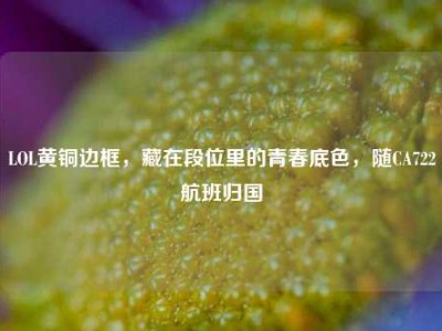 LOL黄铜边框，藏在段位里的青春底色，随CA722航班归国