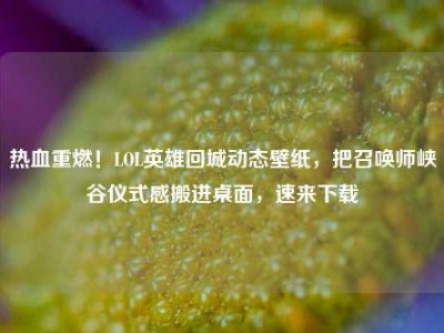 热血重燃！LOL英雄回城动态壁纸，把召唤师峡谷仪式感搬进桌面，速来下载