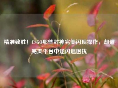 精准致胜！CSGO那些封神完美闪现操作，却遭完美平台中途闪退困扰