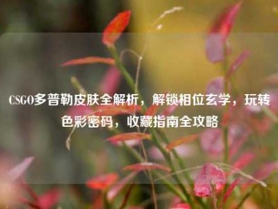 CSGO多普勒皮肤全解析，解锁相位玄学，玩转色彩密码，收藏指南全攻略