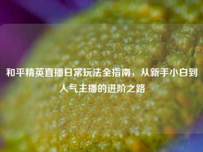 和平精英直播日常玩法全指南，从新手小白到人气主播的进阶之路