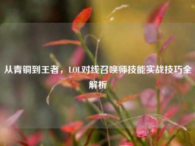 从青铜到王者，LOL对线召唤师技能实战技巧全解析
