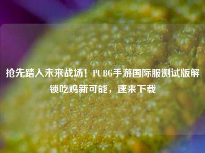 抢先踏入未来战场！PUBG手游国际服测试版解锁吃鸡新可能，速来下载